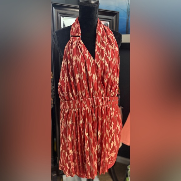 Reiss Nova Metallic Wrap Halter Neck Romper Playsuit size 6 - Picture 5 of 7